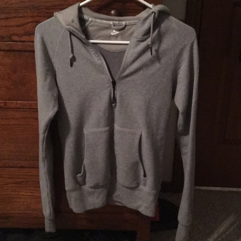 NIKE grey hoodie sweatshirt half zip